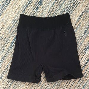 Free people Black Ribbed Shorts.